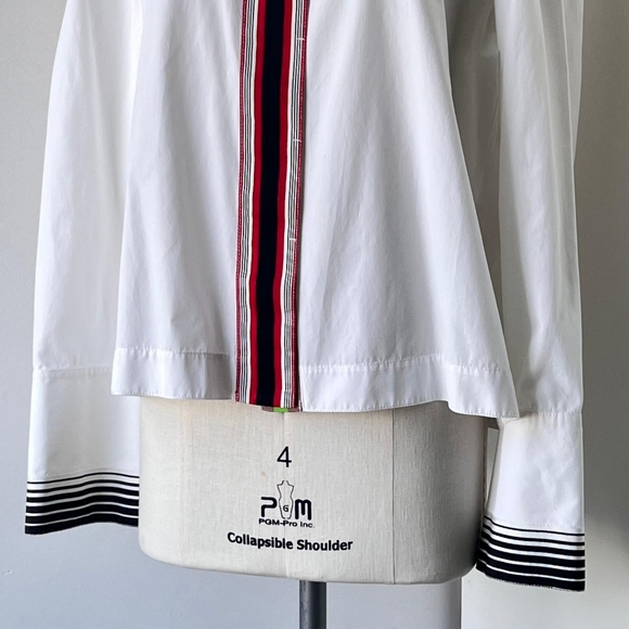 Diane von Furstberg mock collar white blouse SZ 10 - Picture 3 of 8